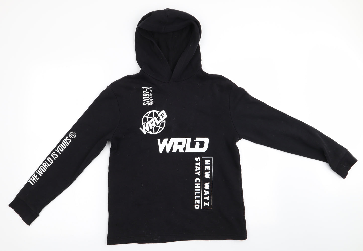H&M Boys Black   Pullover Hoodie Size 11-12 Years  - Stay Chilled