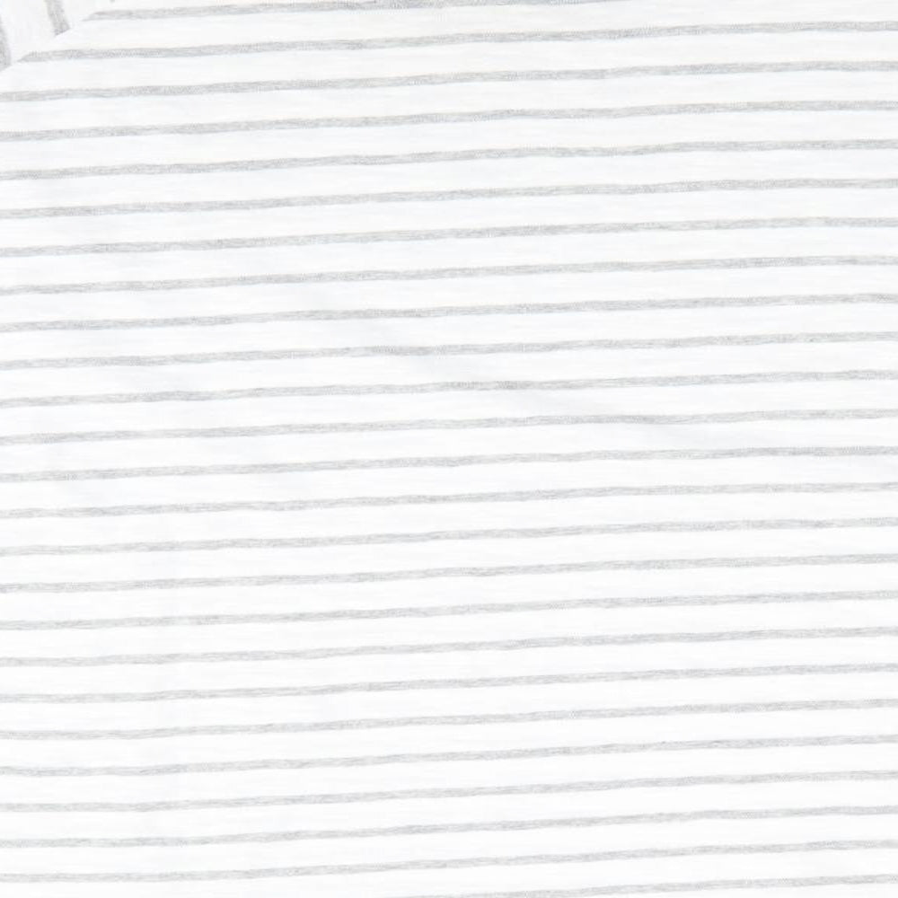 The White Company Womens White Striped  Basic T-Shirt Size L