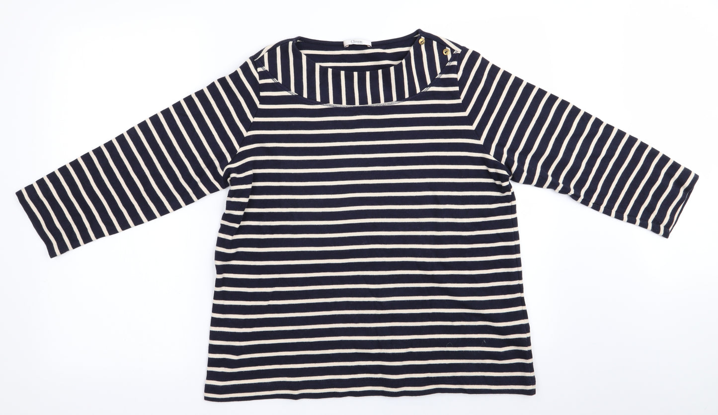 Classc Womens Blue Striped  Pullover Jumper Size 16