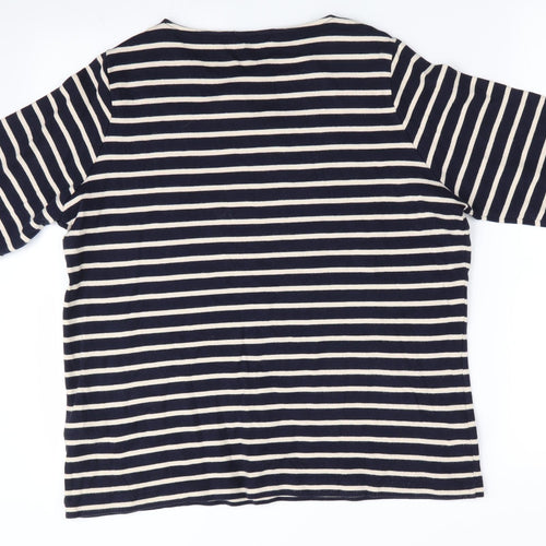 Classc Womens Blue Striped  Pullover Jumper Size 16