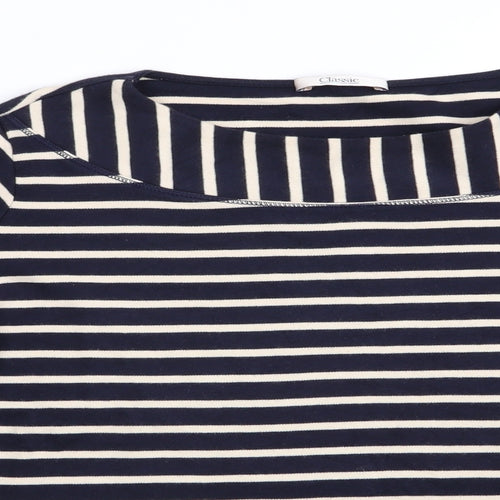 Classc Womens Blue Striped  Pullover Jumper Size 16