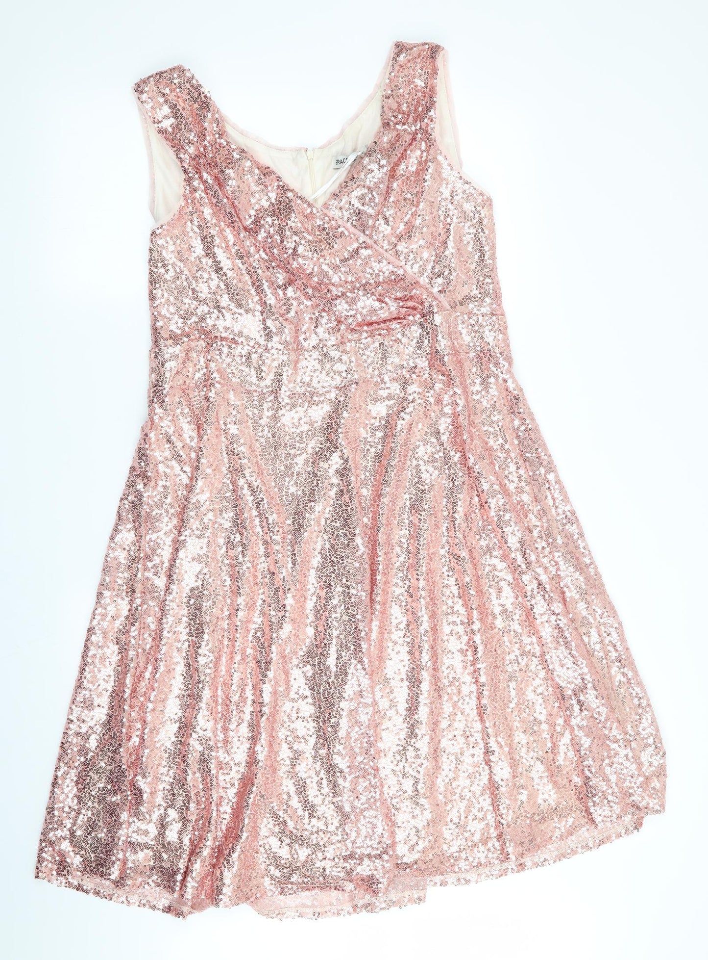 Grace Karin Womens Pink   Fit & Flare  Size 2XL  - Sequins all over