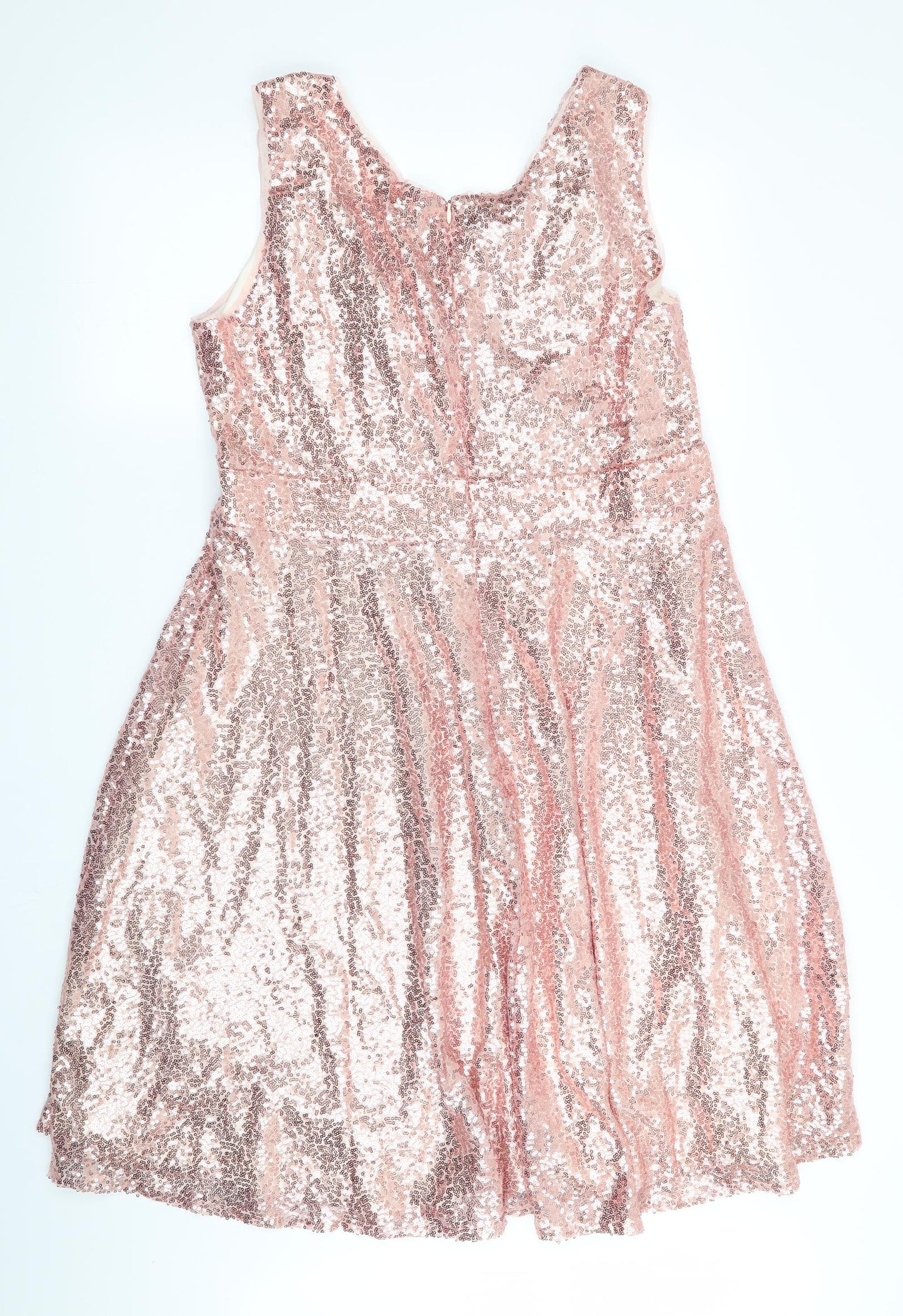 Grace Karin Womens Pink   Fit & Flare  Size 2XL  - Sequins all over
