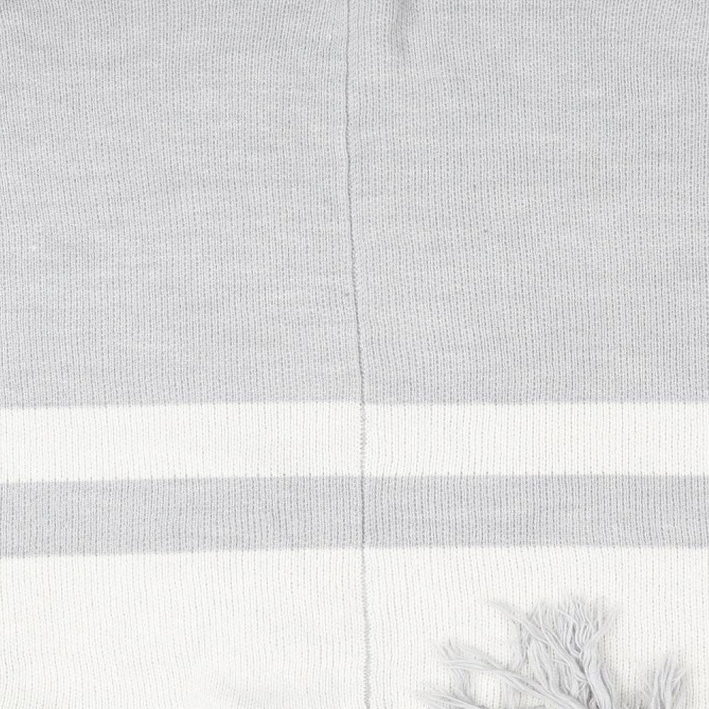 Red Herring Womens Grey Striped  Overcoat Poncho Size M