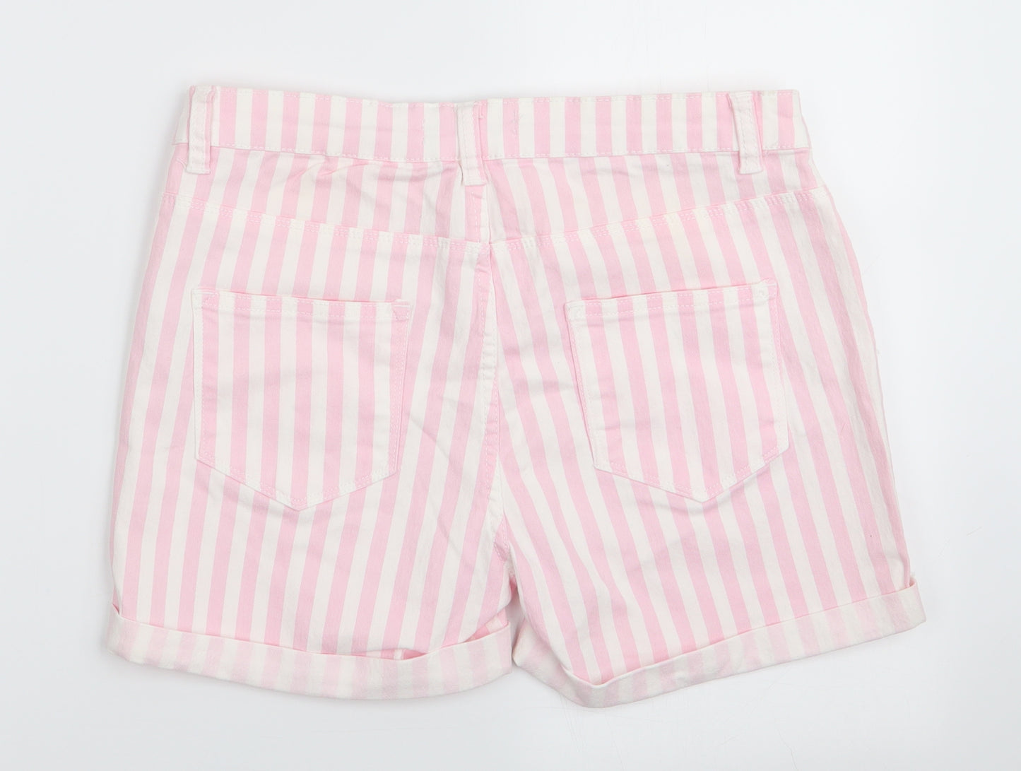 Denim Co Womens Pink Striped  Chino Shorts Size 12