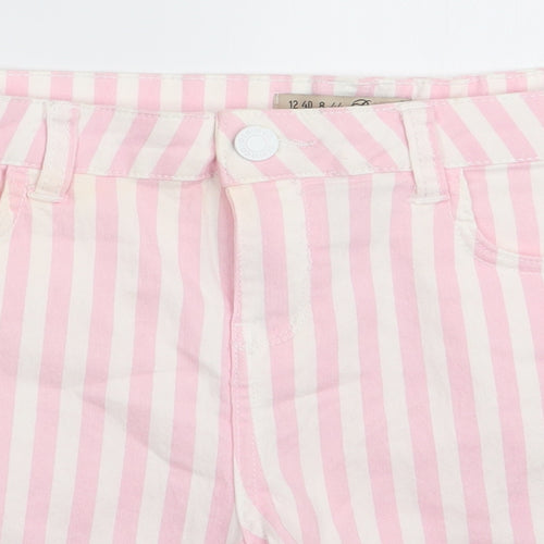 Denim Co Womens Pink Striped  Chino Shorts Size 12