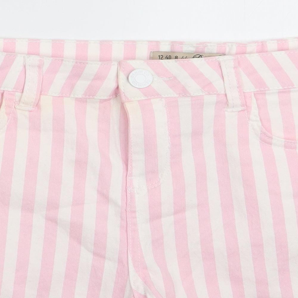 Denim Co Womens Pink Striped  Chino Shorts Size 12