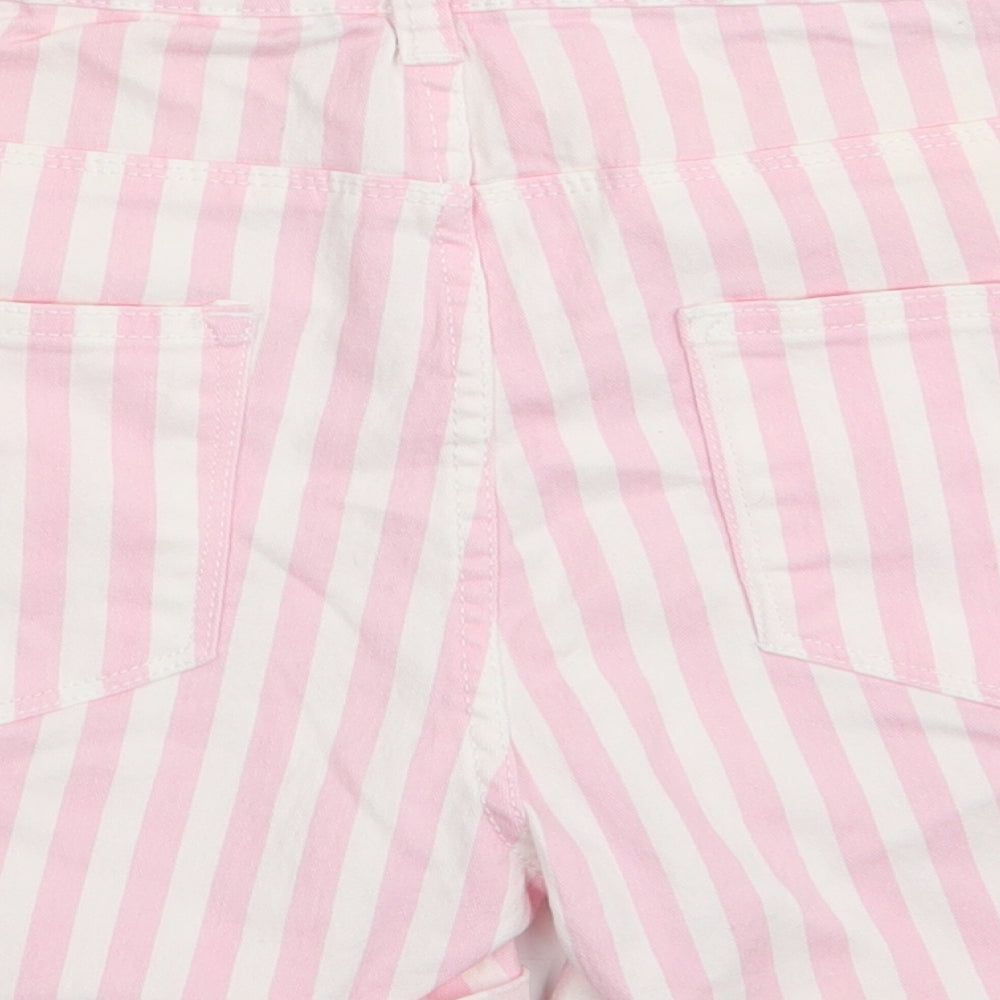 Denim Co Womens Pink Striped  Chino Shorts Size 12