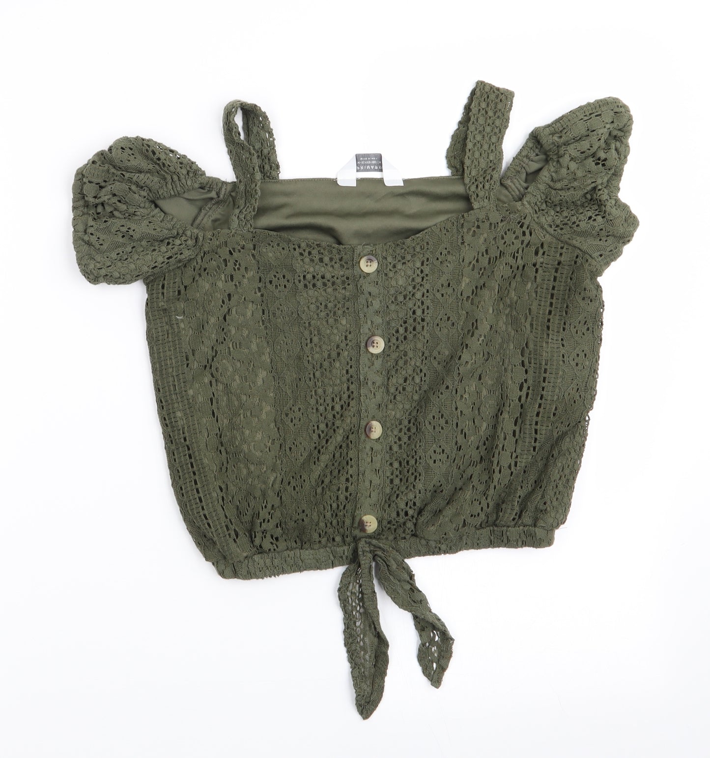Primark Girls Green Geometric  Pullover Casual Size 14-15 Years  - Off the Should