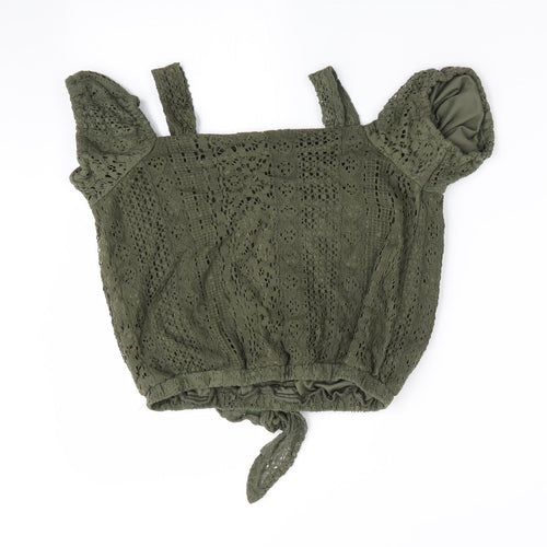 Primark Girls Green Geometric  Pullover Casual Size 14-15 Years  - Off the Should