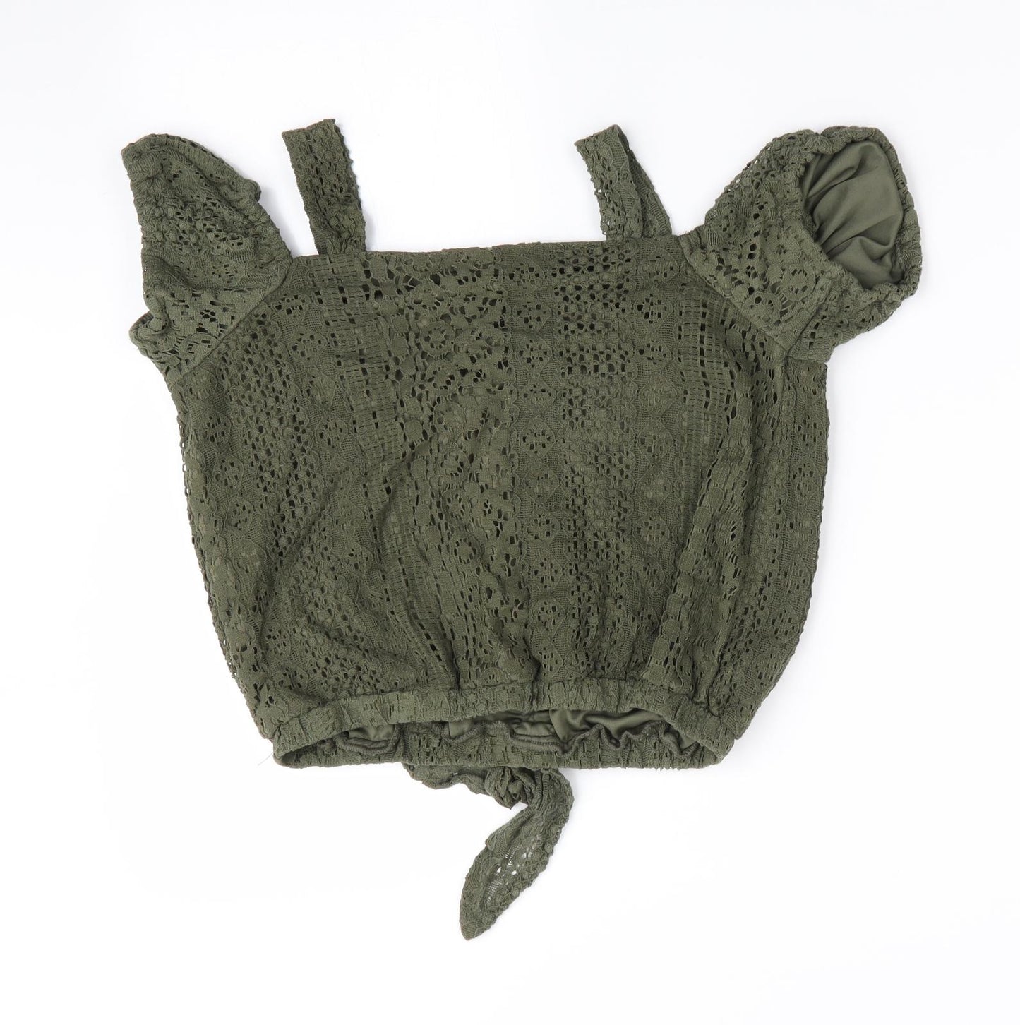 Primark Girls Green Geometric  Pullover Casual Size 14-15 Years  - Off the Should