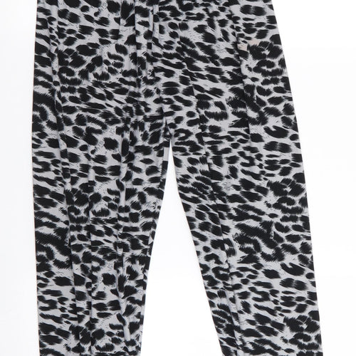 Preworn Girls Black Animal Print  Jegging Trousers