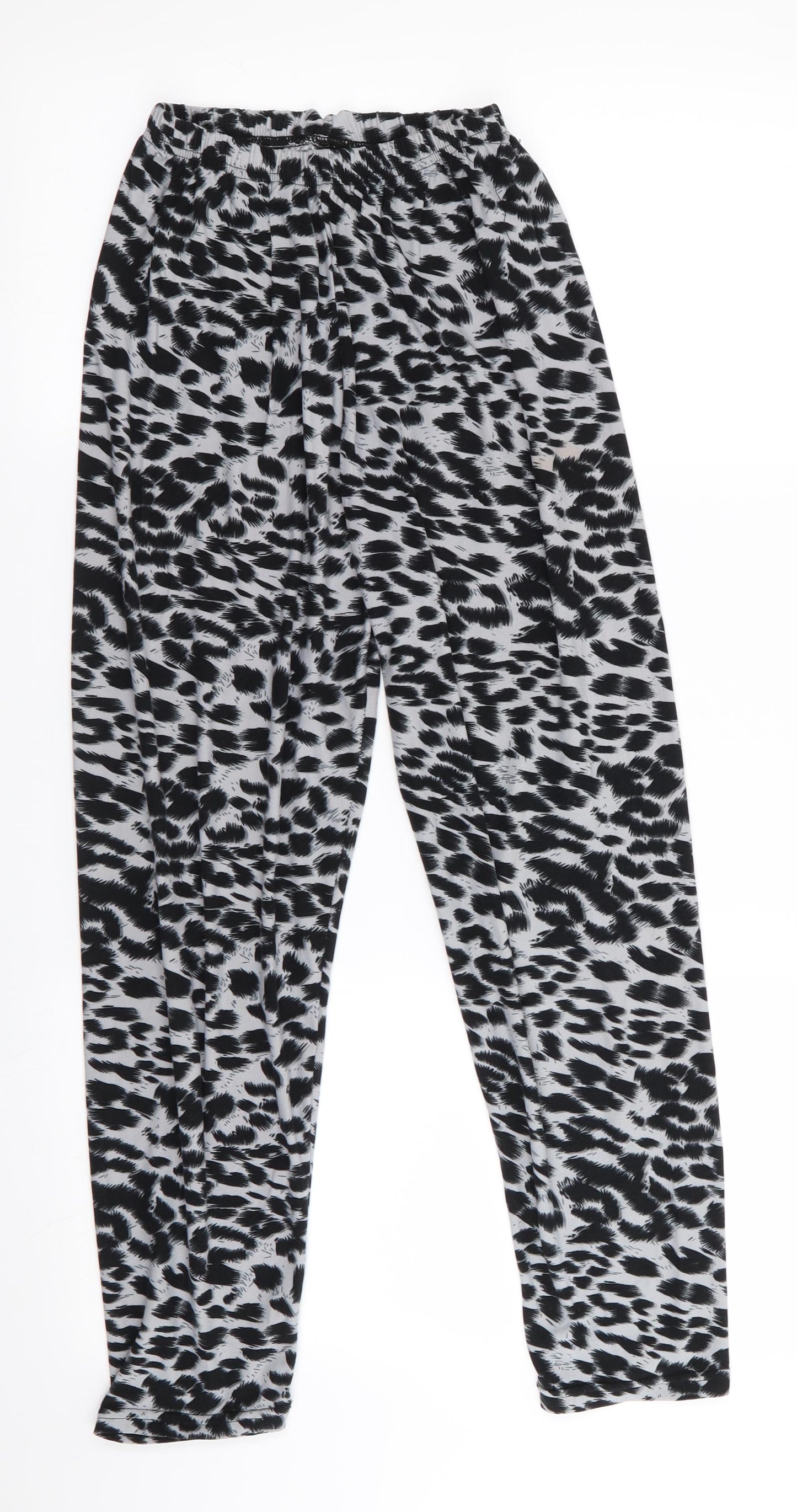 Preworn Girls Black Animal Print  Jegging Trousers