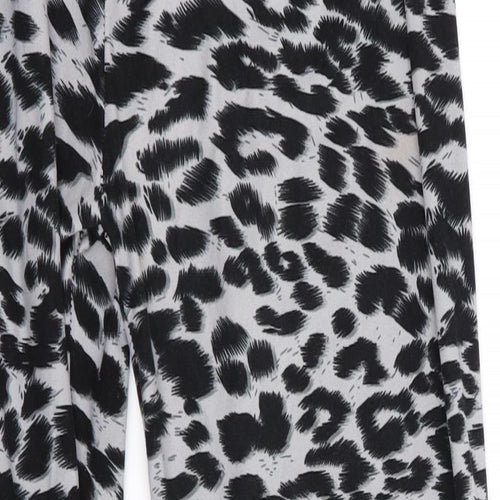 Preworn Girls Black Animal Print  Jegging Trousers
