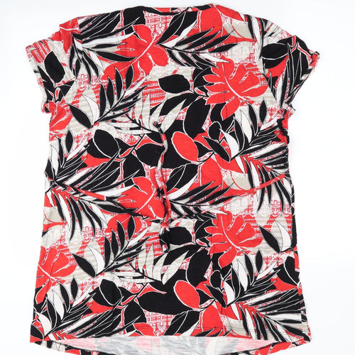 The Collection by Debenhams Womens Orange Floral  Basic T-Shirt Size 16