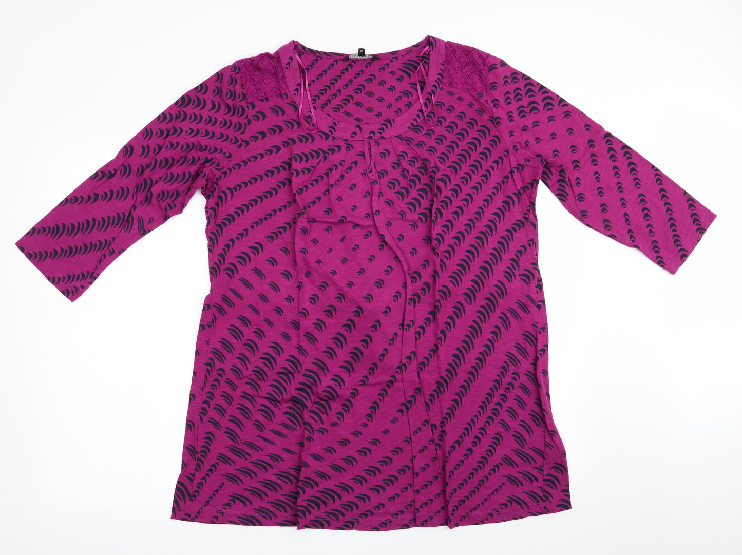 The Collection by Debenhams Womens Purple Animal Print  Basic T-Shirt Size 16