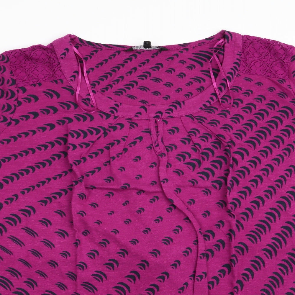 The Collection by Debenhams Womens Purple Animal Print  Basic T-Shirt Size 16