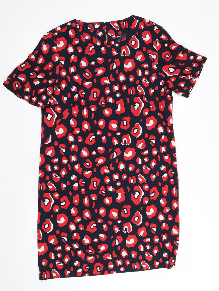 Marks and Spencer Womens Red Animal Print  Shift  Size 10