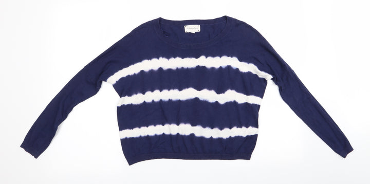 New Look Womens Blue Striped  Pullover Jumper Size 6