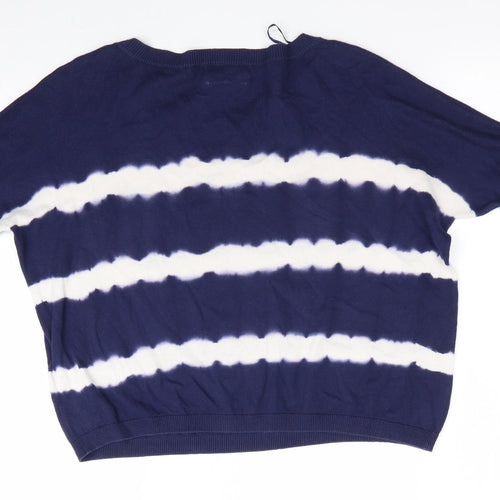 New Look Womens Blue Striped  Pullover Jumper Size 6