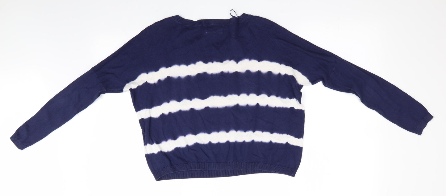 New Look Womens Blue Striped  Pullover Jumper Size 6