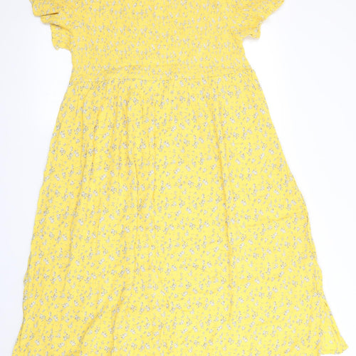 Studio Womens Yellow Floral  A-Line  Size 20  - Smocked top