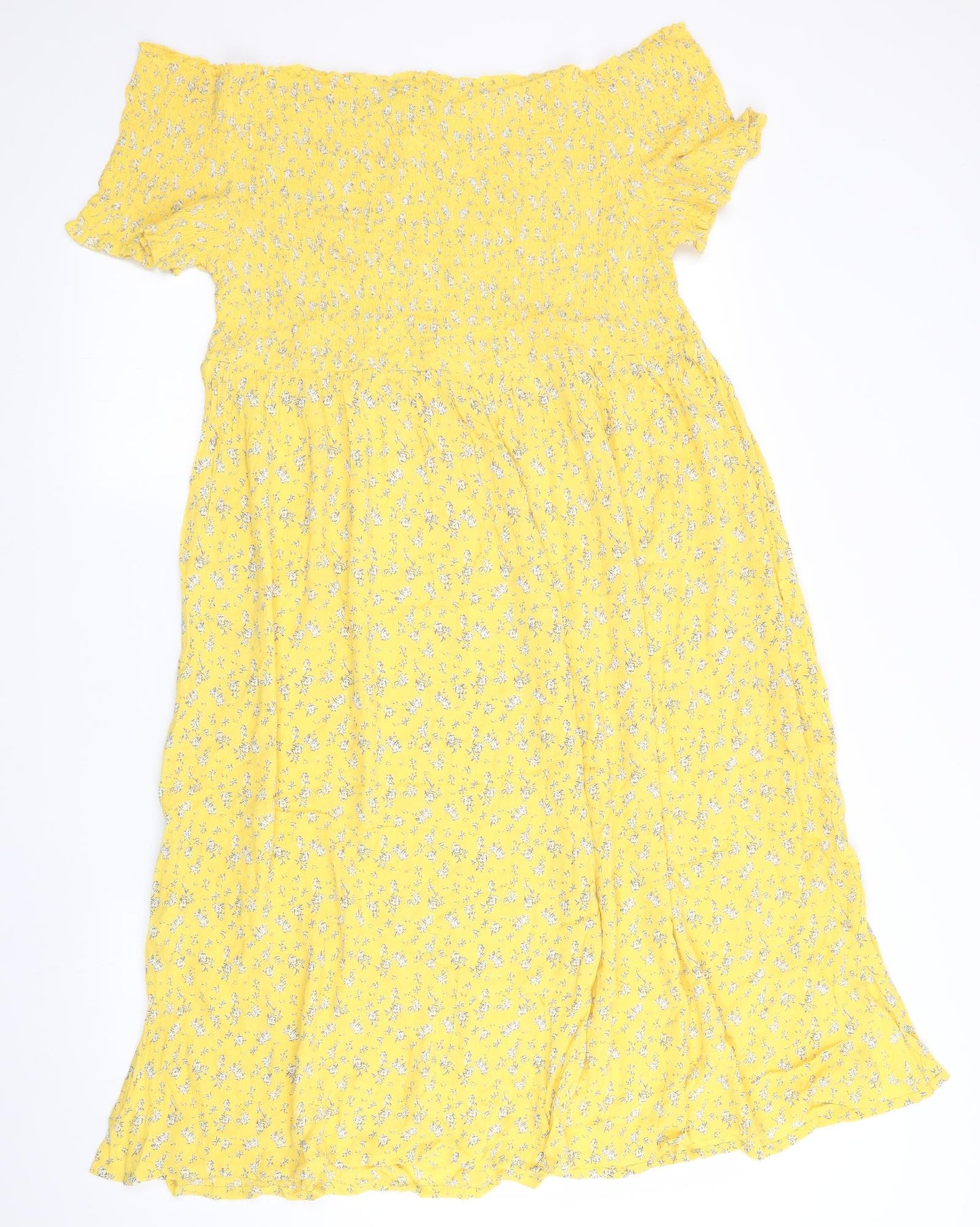 Studio Womens Yellow Floral  A-Line  Size 20  - Smocked top