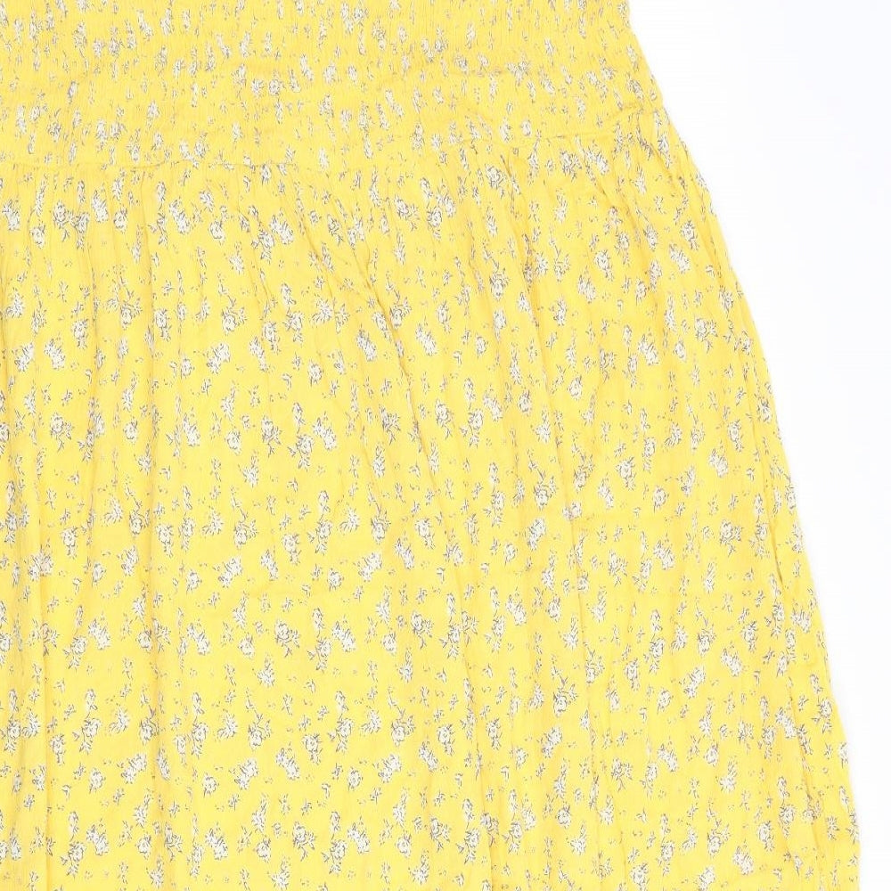 Studio Womens Yellow Floral  A-Line  Size 20  - Smocked top