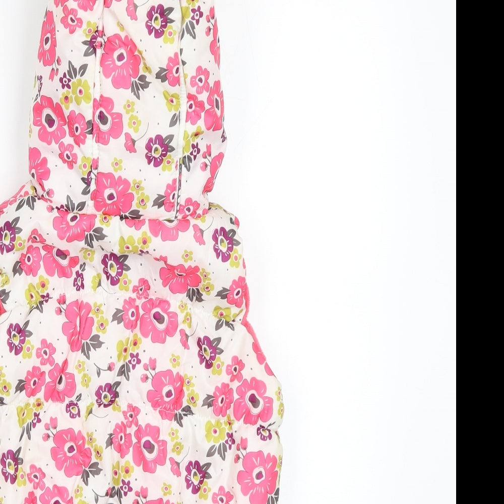 F&F Girls Pink Floral  Gilet Waistcoat Size 3-4 Years