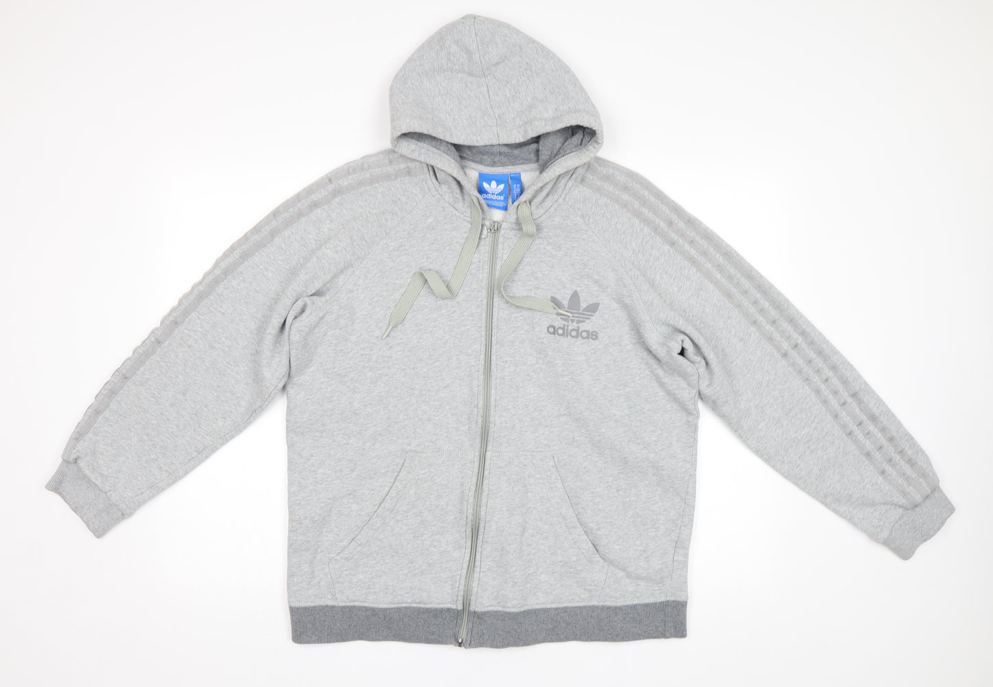 adidas Mens Grey   Full Zip Hoodie Size XL