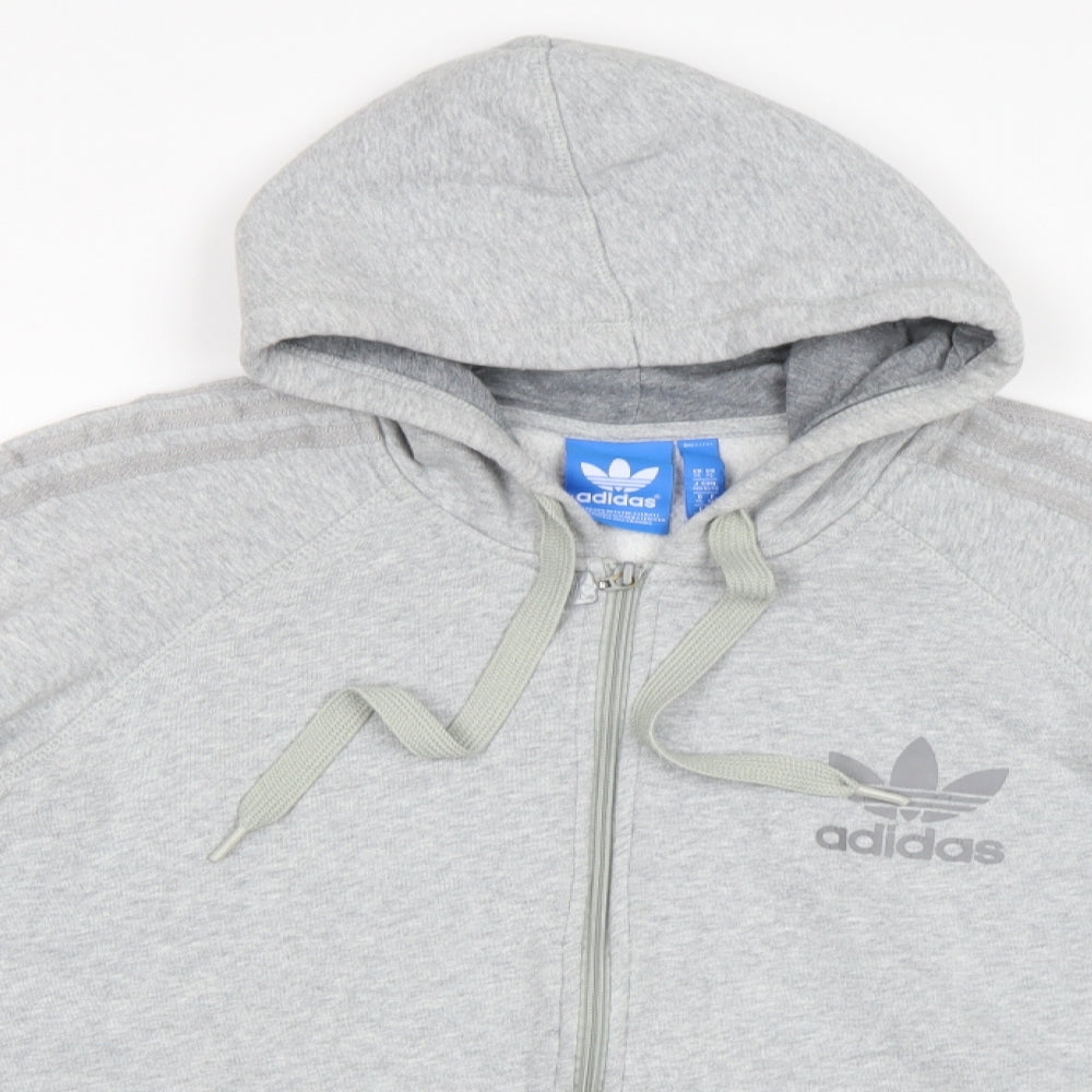 adidas Mens Grey   Full Zip Hoodie Size XL