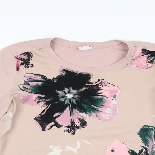 Saint Tropez Clothing Womens Pink Floral  Basic T-Shirt Size XS