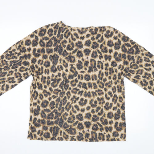 Zara Womens Beige Animal Print  Basic Blouse Size S