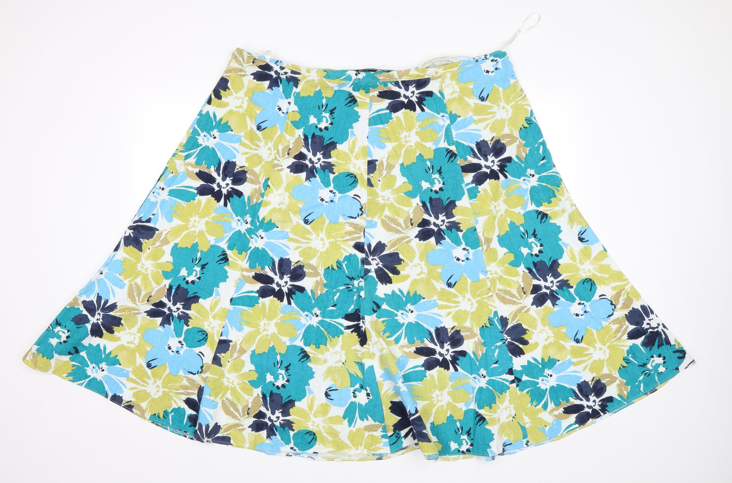 BM Womens Blue Floral  Flare Skirt Size 24