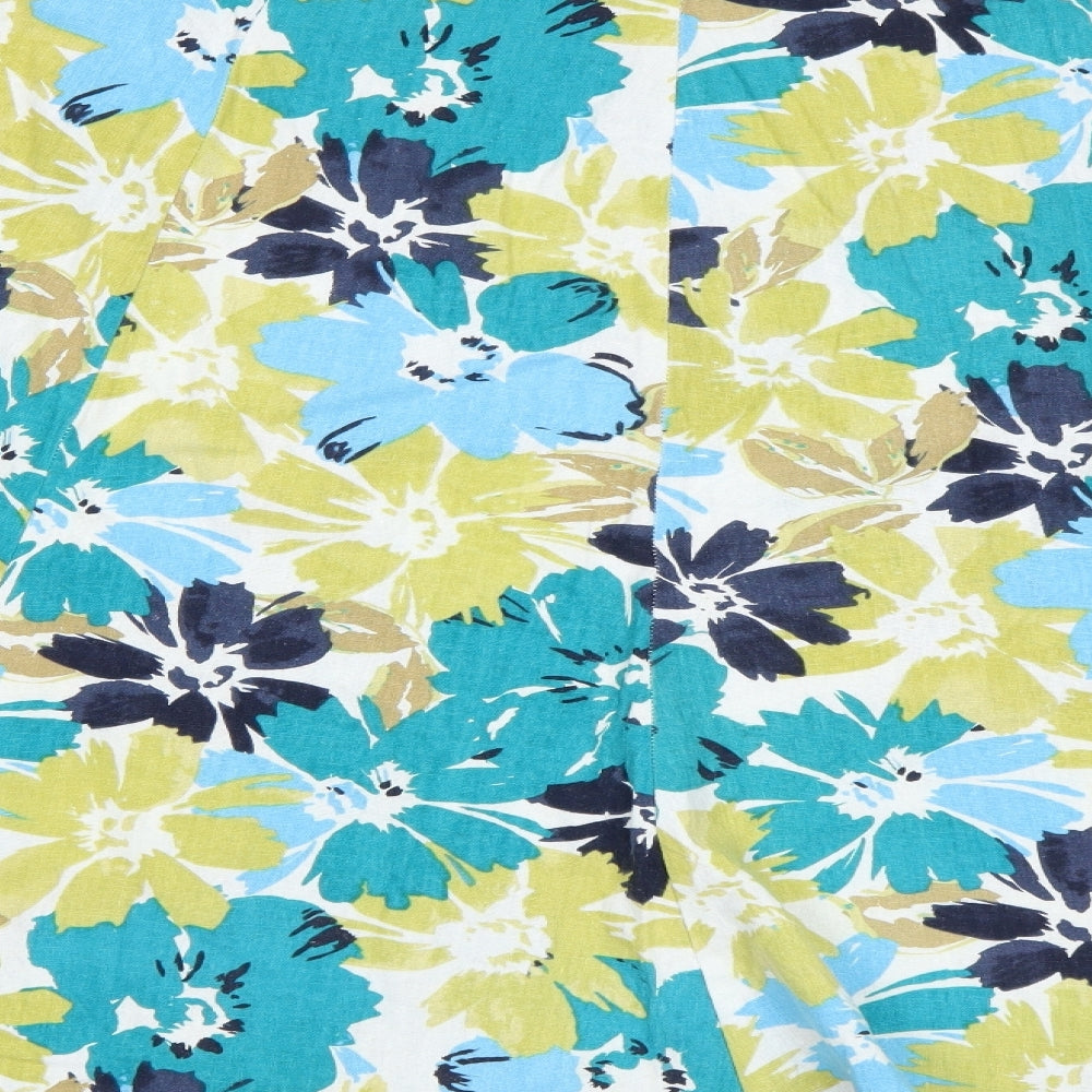 BM Womens Blue Floral  Flare Skirt Size 24