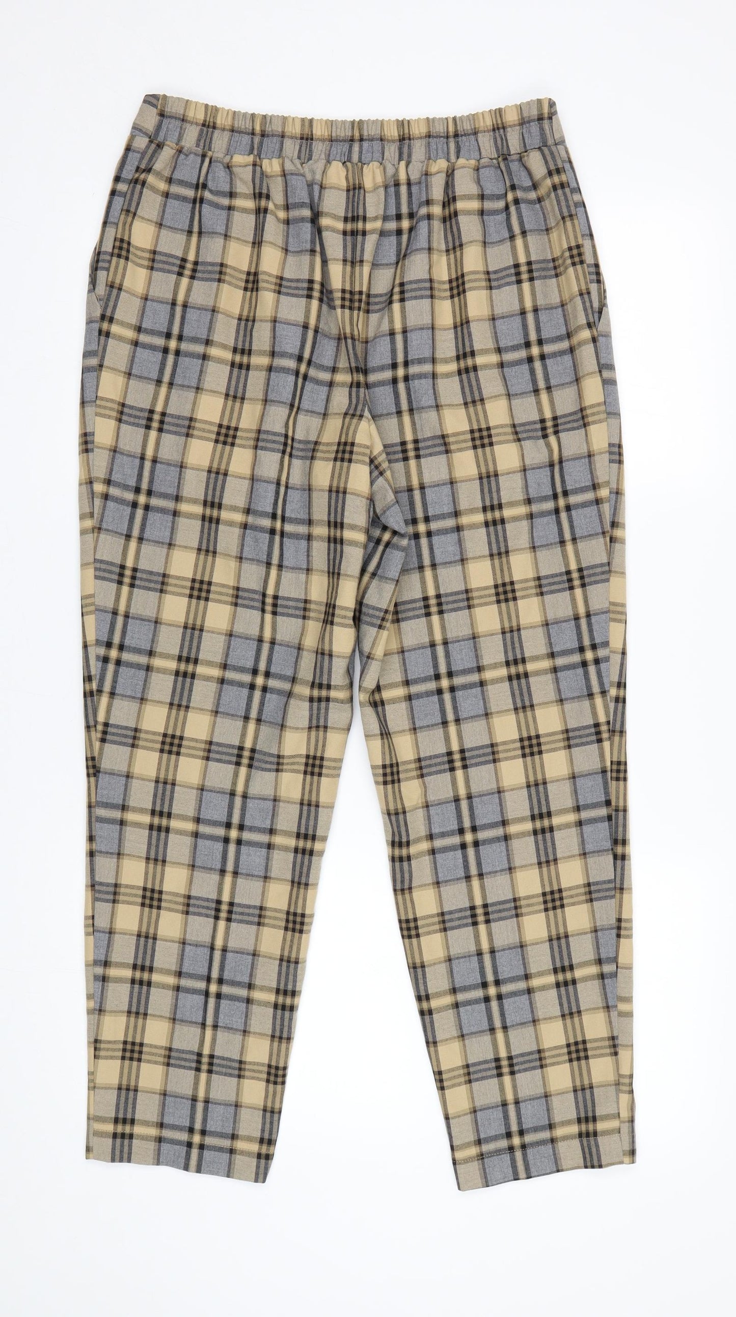 Primark Womens Beige Check  Trousers  Size 12 L27 in