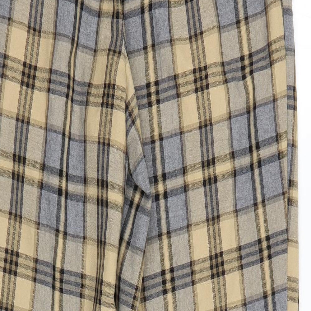 Primark Womens Beige Check  Trousers  Size 12 L27 in