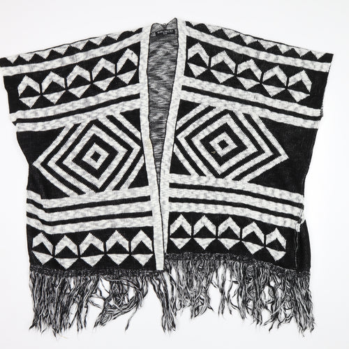 Select Womens Black Geometric  Cardigan Jumper Size M