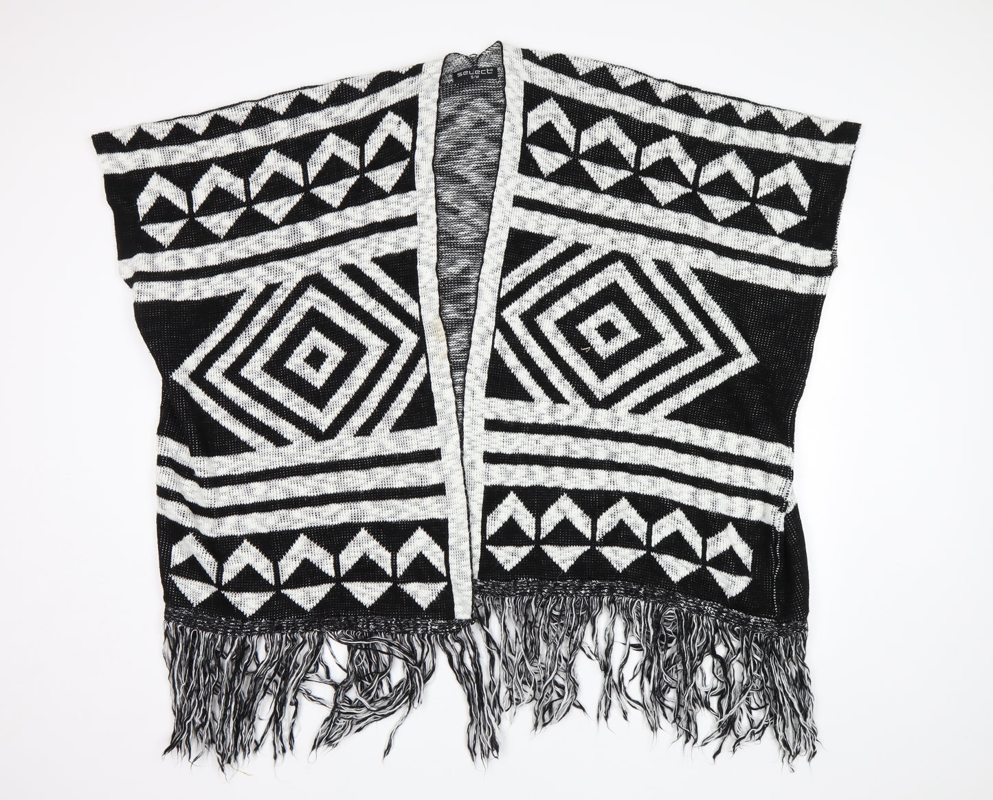Select Womens Black Geometric  Cardigan Jumper Size M