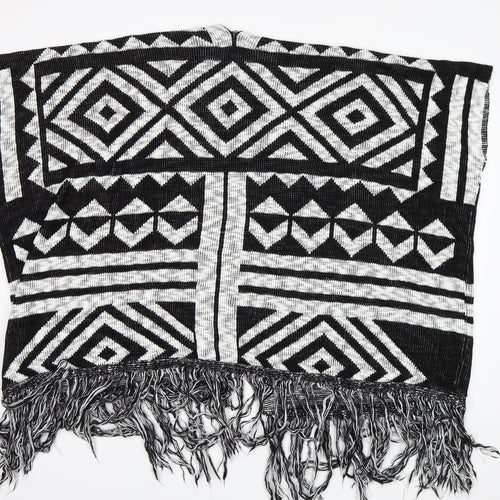 Select Womens Black Geometric  Cardigan Jumper Size M