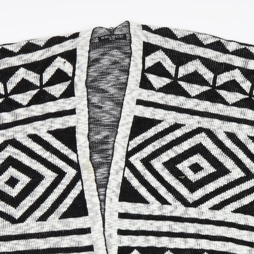 Select Womens Black Geometric  Cardigan Jumper Size M