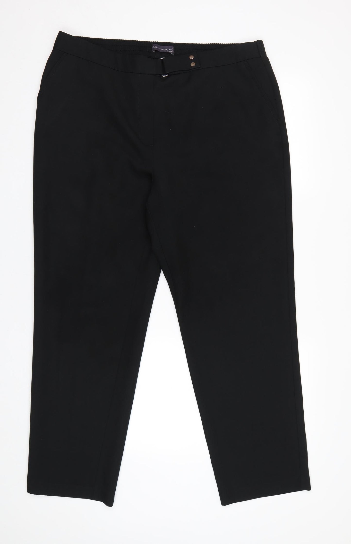 M&S Womens Black   Dress Pants Trousers Size 18 L28 in