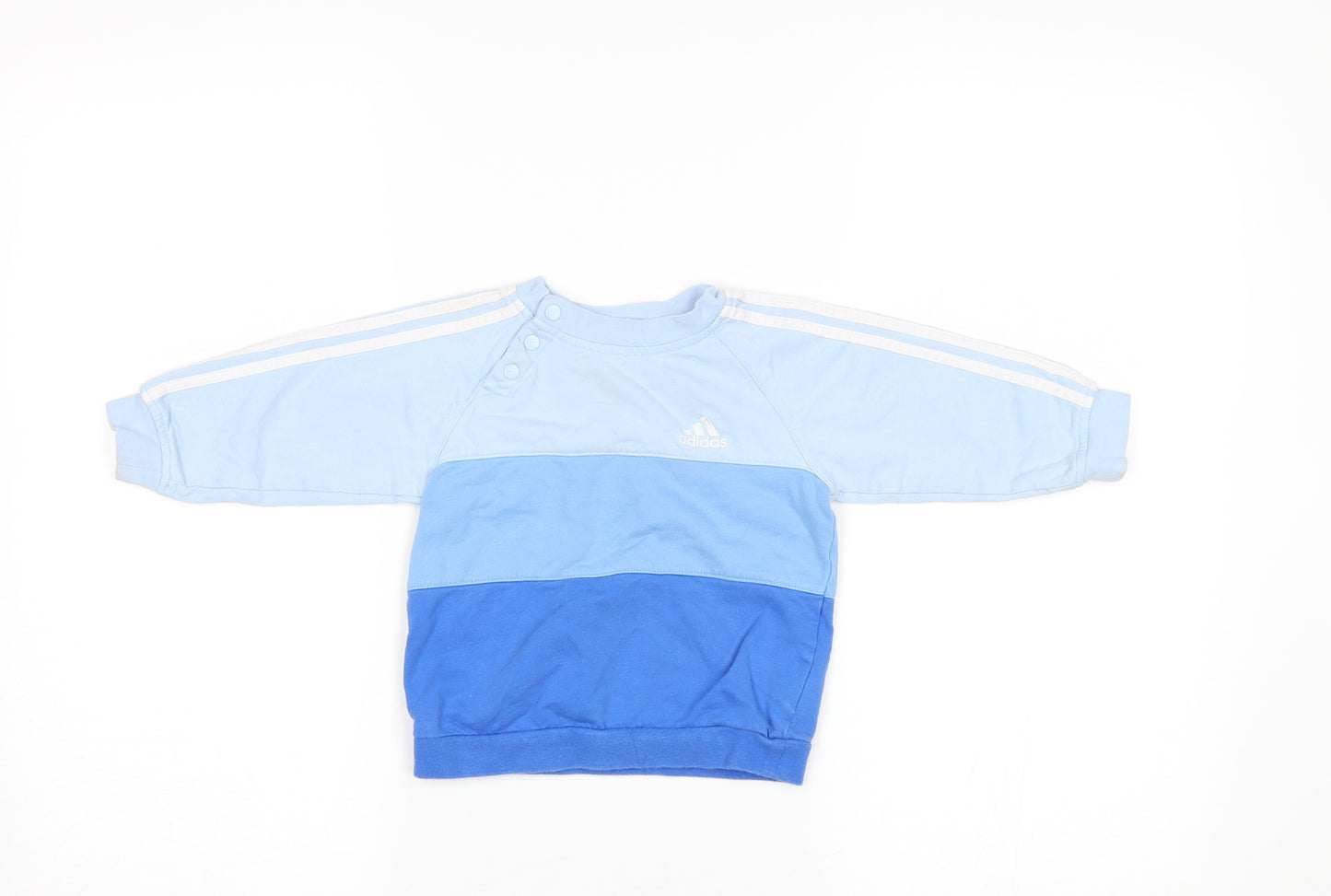 adidas Baby Blue Striped  Pullover Jumper Size 9-12 Months