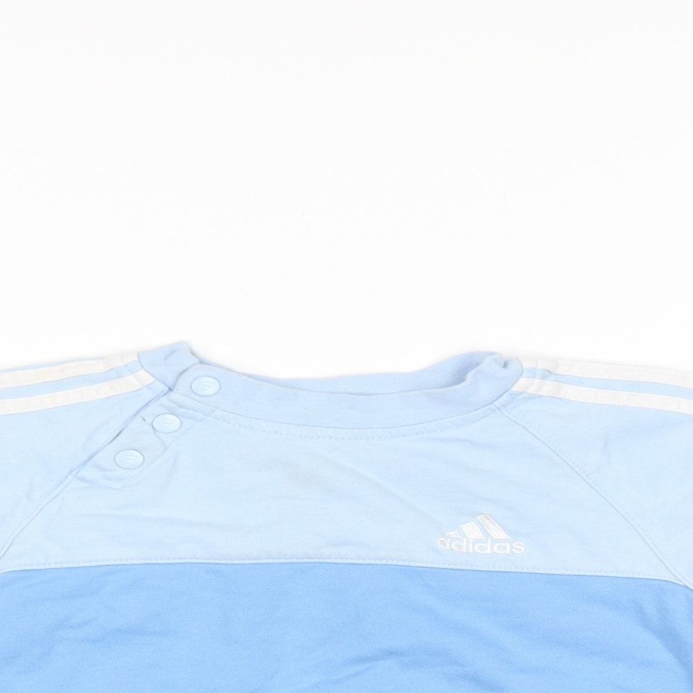 adidas Baby Blue Striped  Pullover Jumper Size 9-12 Months
