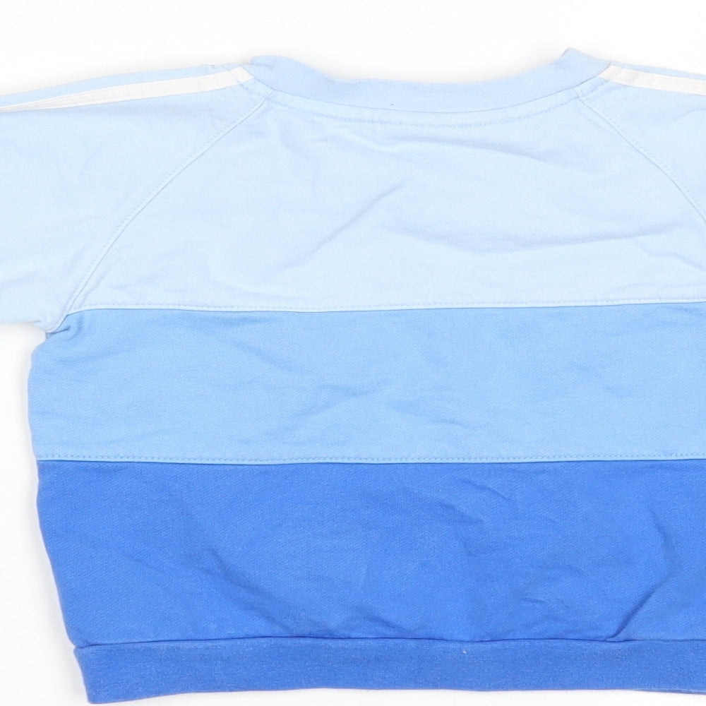 adidas Baby Blue Striped  Pullover Jumper Size 9-12 Months