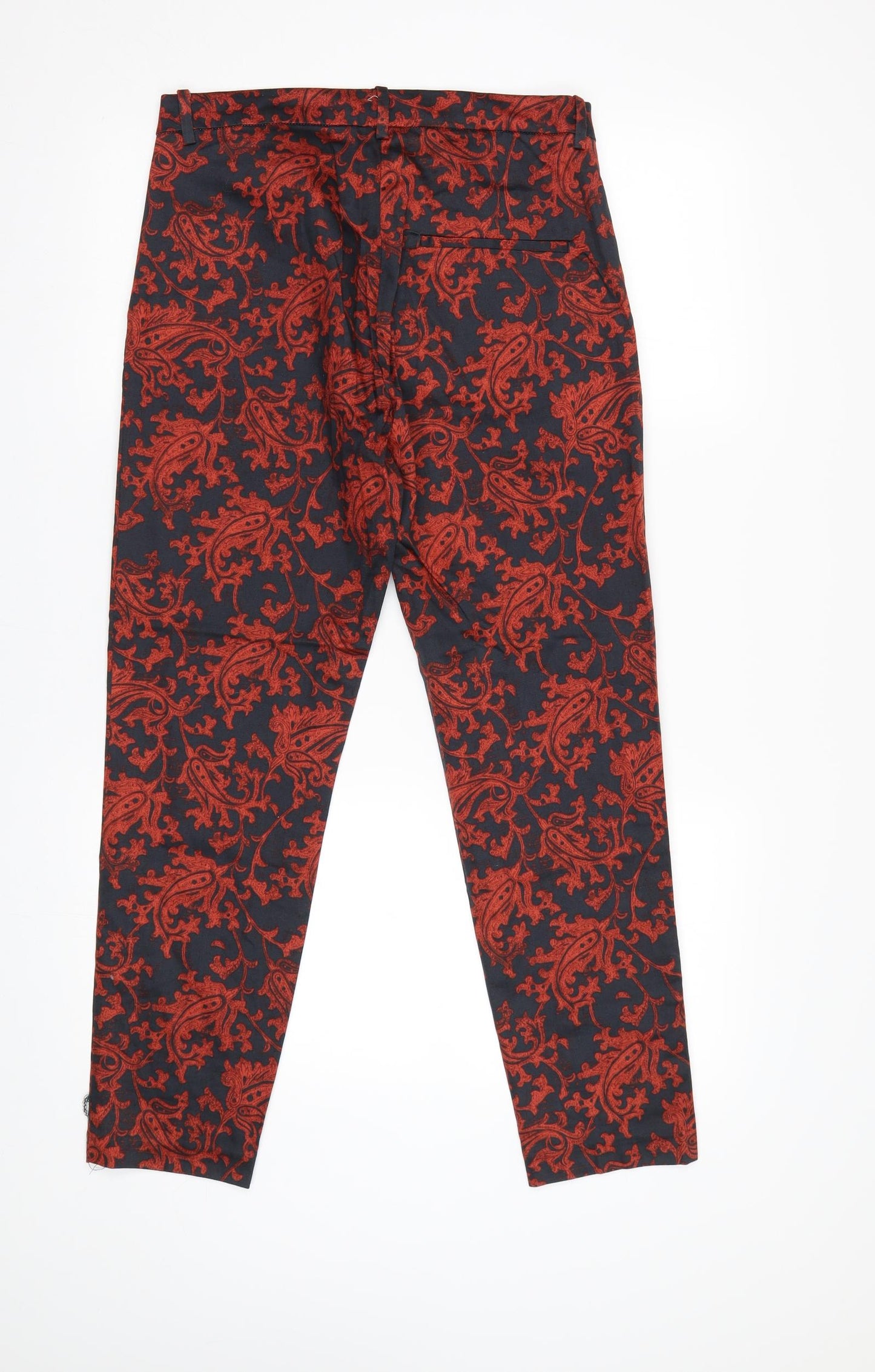 H&M Womens Black Floral  Trousers  Size 10 L28 in