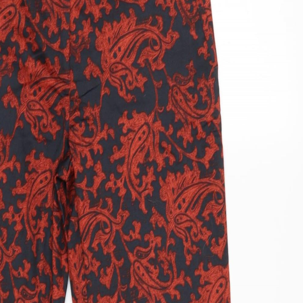 H&M Womens Black Floral  Trousers  Size 10 L28 in