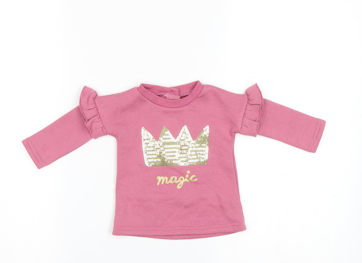 Primark Baby Pink   Pullover Jumper Size 0-3 Months  - Crown