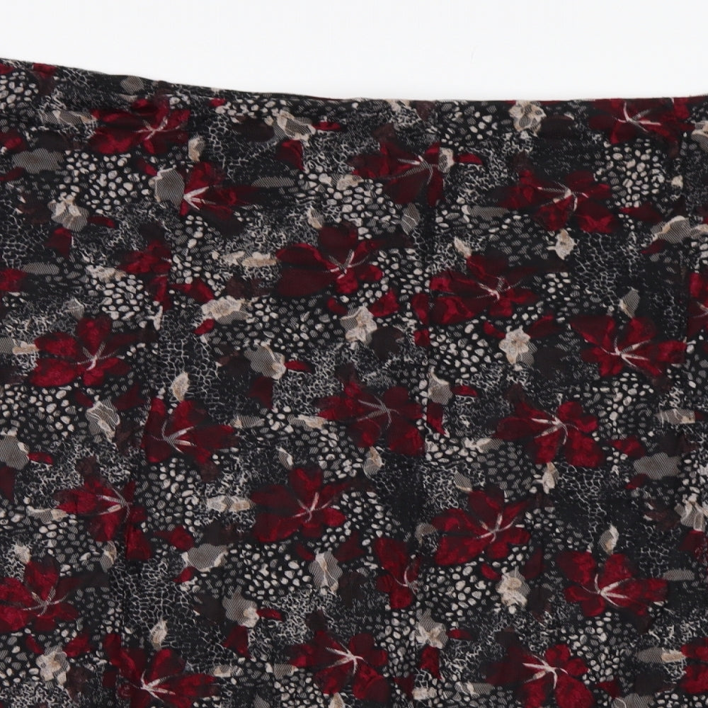 BM Womens Black Floral  A-Line Skirt Size 24