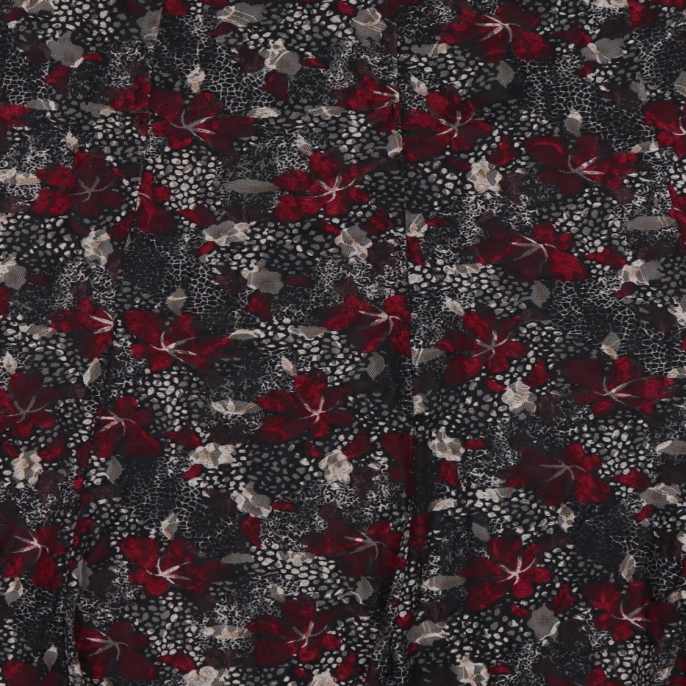 BM Womens Black Floral  A-Line Skirt Size 24